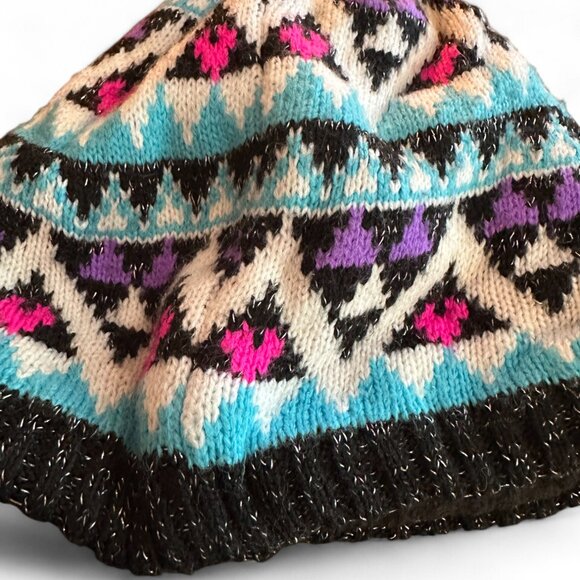 Vintage Ski Snow Hat Winter Beanie Toboggan USA Y2K 90's Apres - Picture 7 of 7